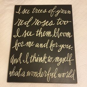 What a wonderful World lyrics wall art